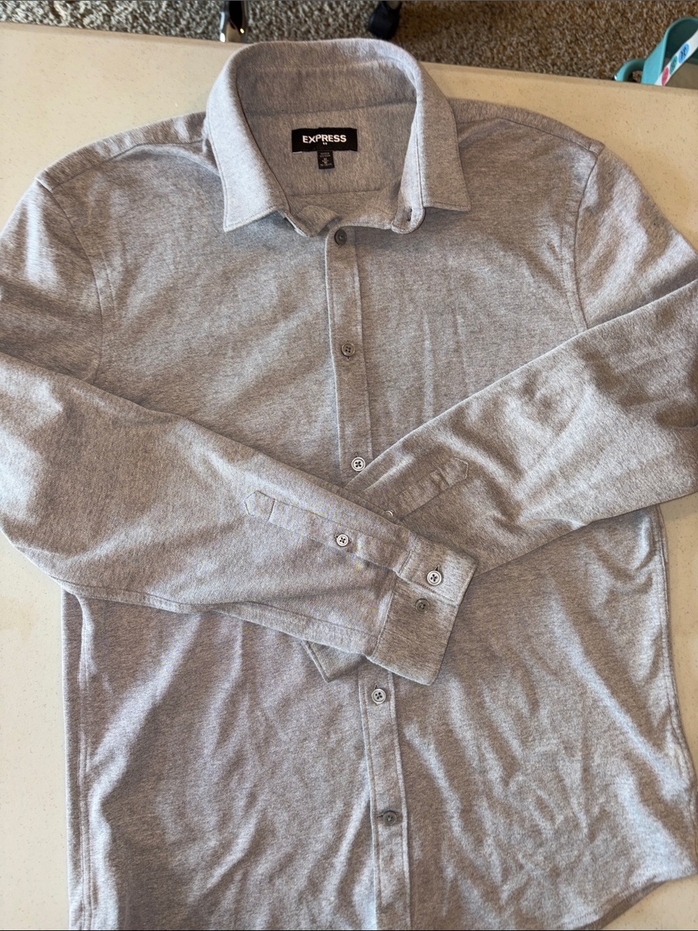 Express Woman’s Medium Grey Long Sleeve Button Down Soft Shirt